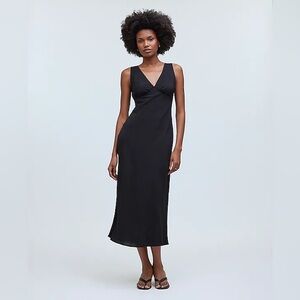 NWT Madewell The Ariana Midi Dress Black Size 4